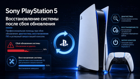 Sony PlayStation 5 восстановление системы после сбоя обновления.